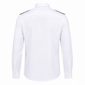 Long-Sleeve White Pilot Shirt – Professional Flight Uniform for Modern Pilots