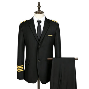 Pilot Uniform Private Jet Captain Outfit, Men's Captain Uniform, Pilot & Flight Attendant Full Suit, Airline Uniform, Aviation Casual Uniform