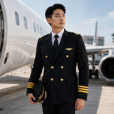 Pilot Uniform Men’s Private Jet Captain Full Uniform Suit Pilot & Male Cabin Crew Airline Aviation Casual Outfit
