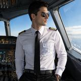 Long-Sleeve White Pilot Shirt – Professional Flight Uniform for Modern Pilots