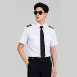 Short Sleeve White Pilot Shirt – Sleek Flight Uniform Tee for Modern Pilots