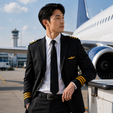 Pilot Uniform Private Jet Captain Outfit, Men's Captain Uniform, Pilot & Flight Attendant Full Suit, Airline Uniform, Aviation Casual Uniform