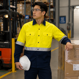 Breathable Reflective Safety Work Shirt with Vents