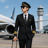 Pilot Uniform Private Jet Captain Outfit, Men's Captain Uniform, Pilot & Flight Attendant Full Suit, Airline Uniform, Aviation Casual Uniform