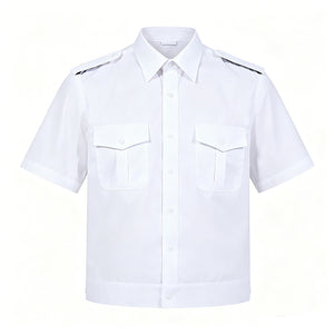 Short Sleeve White Pilot Shirt – Sleek Flight Uniform Tee for Modern Pilots
