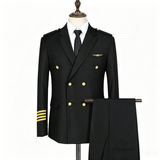 Pilot Uniform Men’s Private Jet Captain Full Uniform Suit Pilot & Male Cabin Crew Airline Aviation Casual Outfit