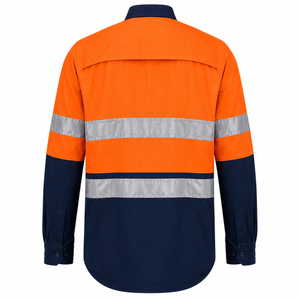 Breathable Reflective Workwear Shirt, Two-Tone Safety Work Shirt
